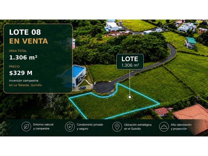 Lote en venta en Via El Eden, Armenia, 1306 m² · foto 3 de 3