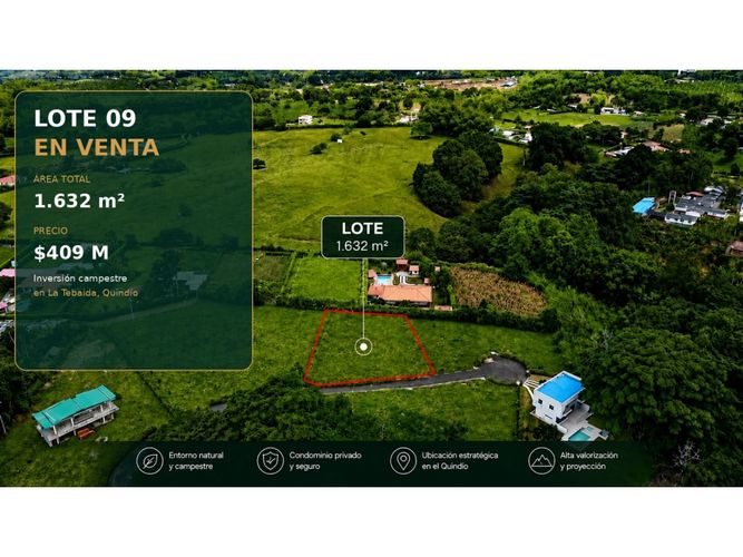 Lote en venta en Via El Eden, Armenia, 1632 m² · foto 3 de 3