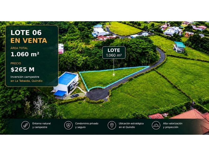 Lote en venta en Via El Eden, Armenia, 1060 m² · foto 3 de 3
