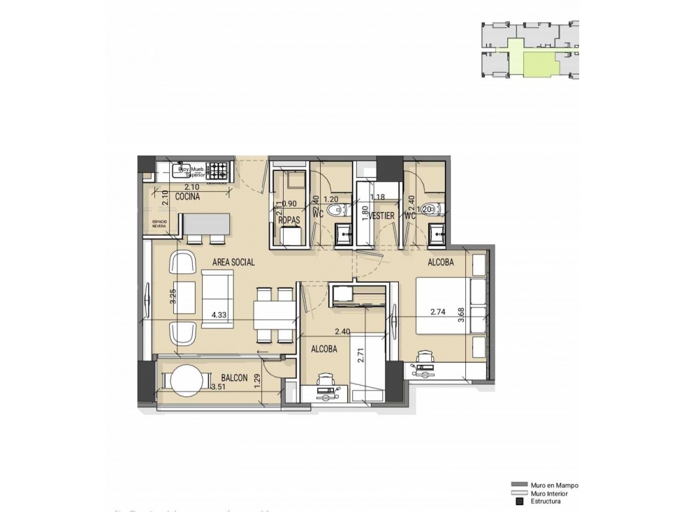 Apartamento en venta en Ciudad Del Río, Medellín · foto 4 de 5