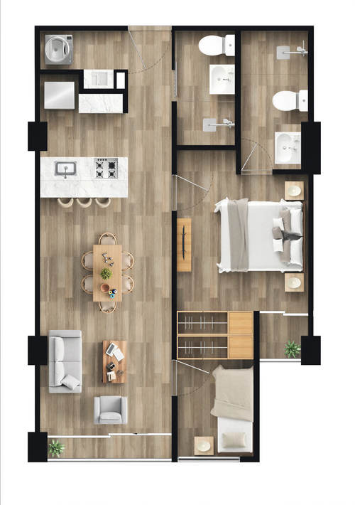 Apartamento de 1 alcoba en venta en Sears, Bogotá, 38 m² · foto 5 de 7