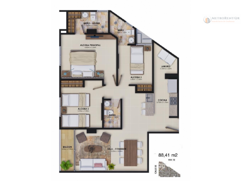 Apartamento en venta en La Castellana, Montería · foto 3 de 3