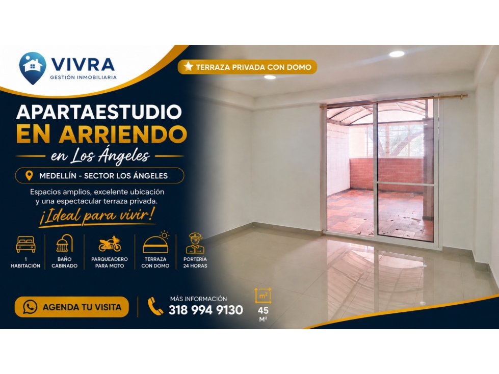 Studio for rent in Los angeles, Medellín