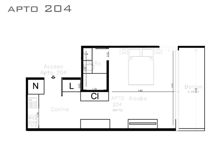 Apartaestudio en venta en Santa Ines, Tunja, 42 m² · foto 11 de 13