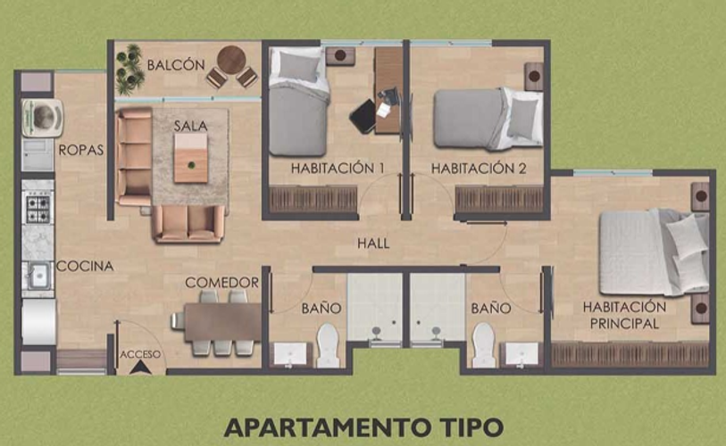Apartamento de 3 alcobas en venta en La Samaria, Ibagué, 64 m² · foto 19 de 20