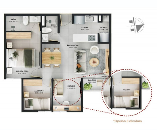 Apartamento en venta en La Aldea, La Estrella · foto 8 de 10
