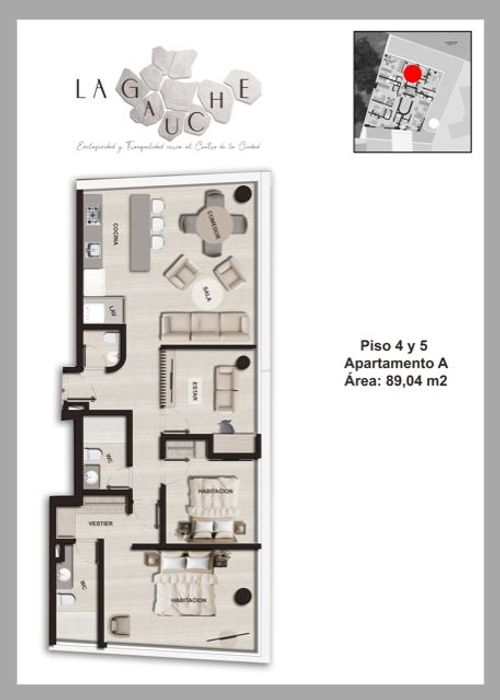 Apartamento de 2 alcobas en venta en Bosque Izquierdo, Bogotá, 90 m² · foto 5 de 6
