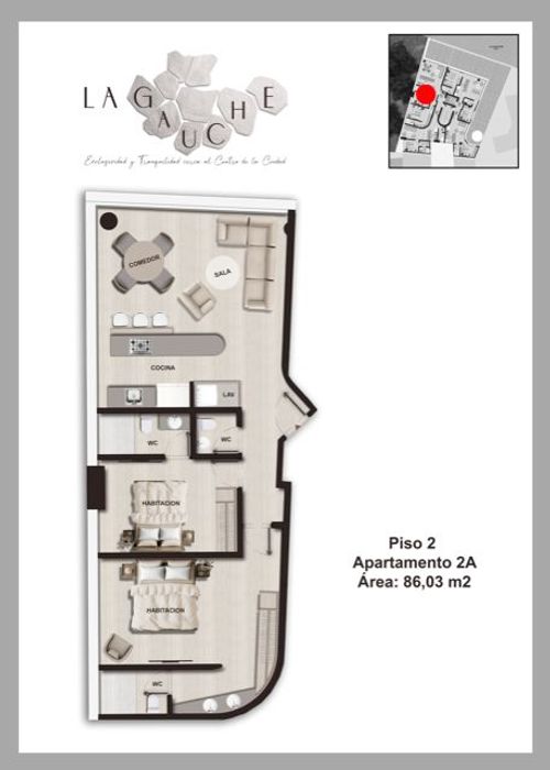 Apartamento de 2 alcobas en venta en Bosque Izquierdo, Bogotá, 86 m² · foto 5 de 6