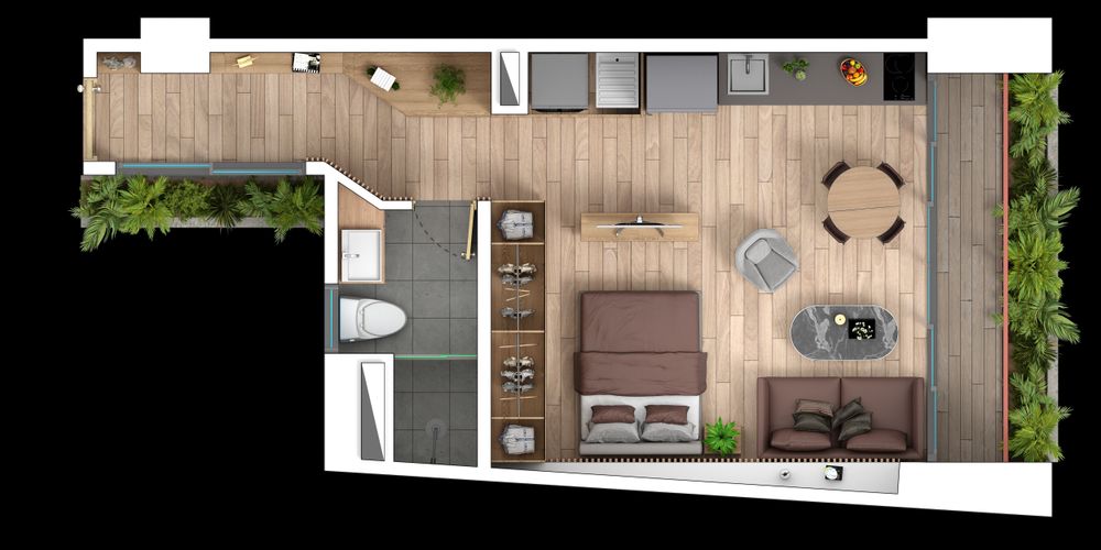 Apartamento de 1 alcoba en venta en Santa Barbara, Bogotá, 36 m² · foto 2 de 10