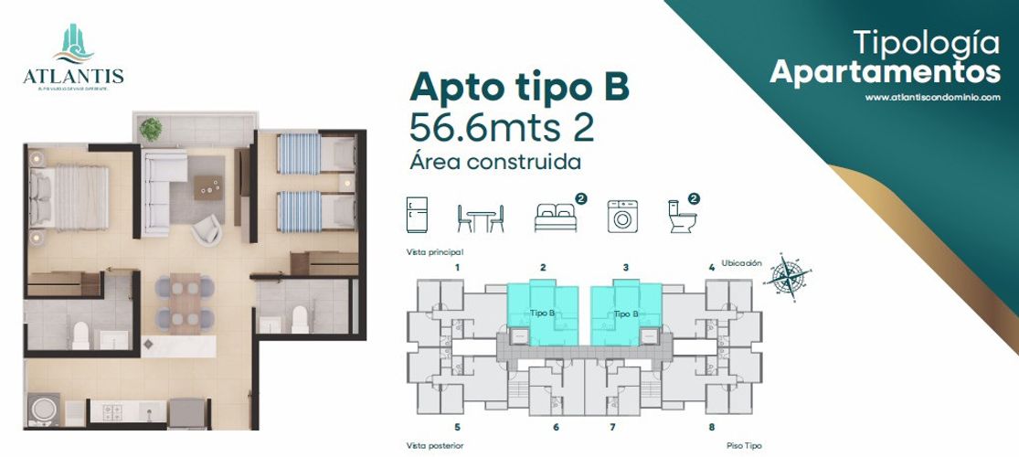 Apartamento de 3 alcobas en venta en Ciudad Venecia, Bucaramanga, 77 m² · foto 4 de 9