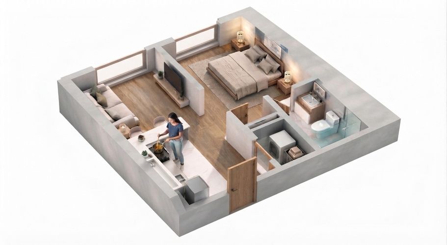 Apartamento de 1 alcoba en venta en San Jose 000050, Tunja, 23 m² · foto 3 de 3