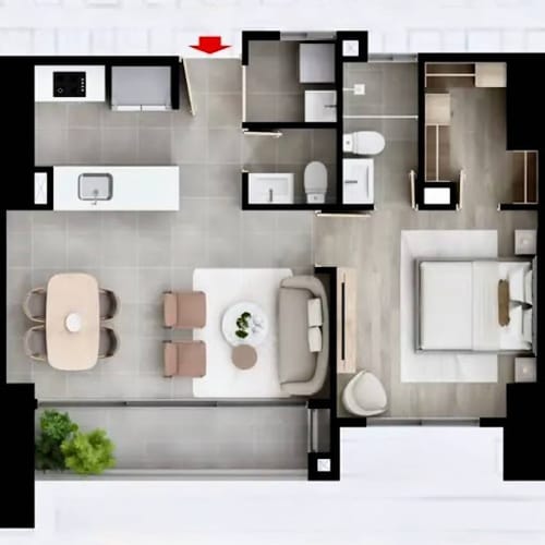 Apartaestudio en venta en Ciudad Del Río, Medellín, 56 m² · foto 14 de 16