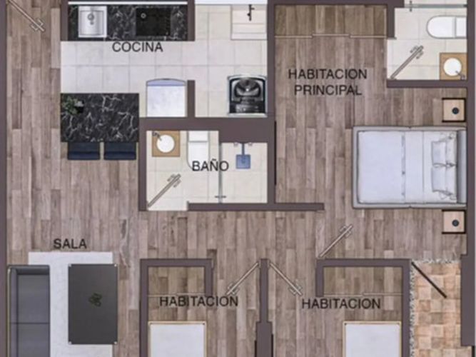 Apartamento de 3 alcobas en venta en Villa Mayor, Bogotá, 55 m² · foto 7 de 8