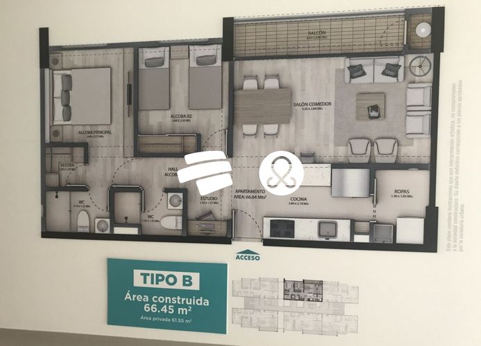 Apartamento de 2 alcobas en venta en Santa Ana, Rionegro, 66 m² · foto 12 de 15