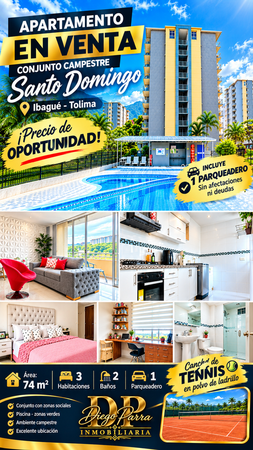 Apartamento de 3 alcobas en venta en Berlin, Ibagué, 74 m² · foto 2 de 24