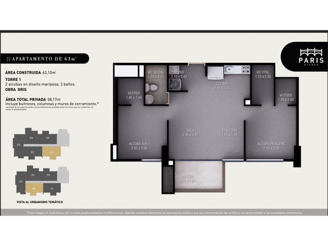 Apartamento de 2 alcobas en venta en Los Alcazares, Sabaneta, 63 m² · foto 20 de 21