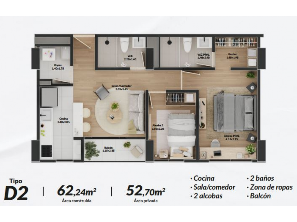 Apartamento en venta en Colina Campestre, Bogotá · foto 4 de 4