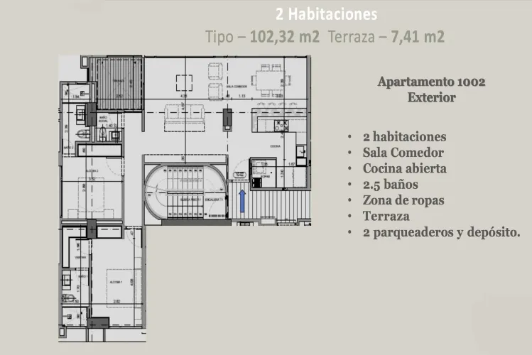 Apartamento de 2 alcobas en venta en Santa Barbara, Bogotá, 102 m² · foto 3 de 13
