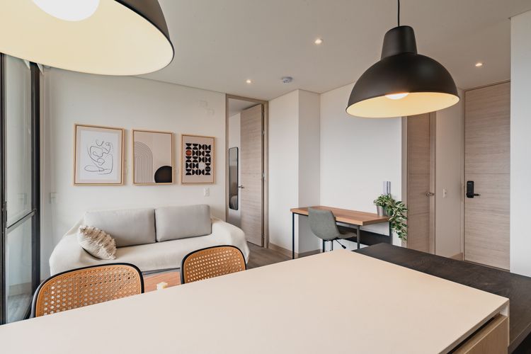 Apartamento de 1 alcoba en arriendo en Los Balsos, Medellín, 45 m² · foto 3 de 9