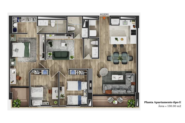 Apartamento de 3 alcobas en venta en Chicó Reservado, Bogotá, 130 m² · foto 3 de 8