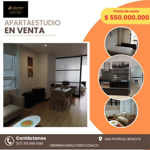 Apartaestudio en venta en Chicó Navarra, Bogotá, 55 m² · foto 1 de 22