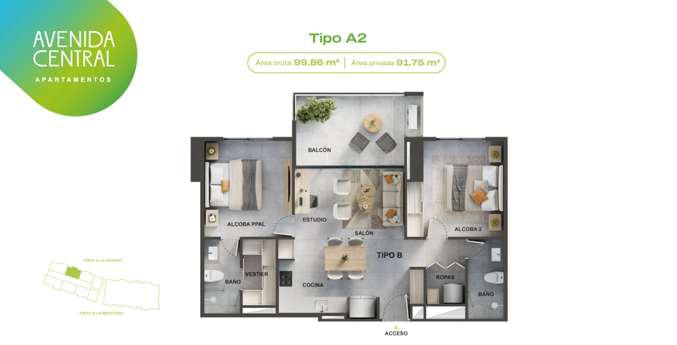 Apartamento de 2 alcobas en venta en El Poblado, Medellín, 80 m² · foto 19 de 21
