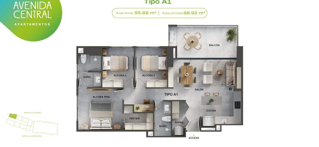 Apartamento de 2 alcobas en venta en El Poblado, Medellín, 80 m² · foto 21 de 21
