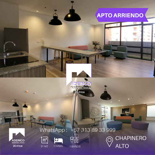 Apartamento de 1 alcoba en arriendo en Chapinero Alto, Bogotá, 30 m² · foto 10 de 20