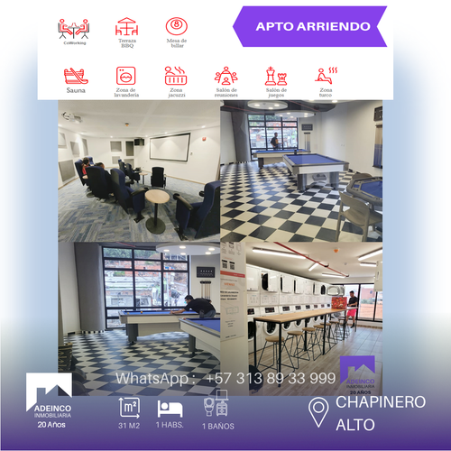 Apartamento de 1 alcoba en arriendo en Chapinero Alto, Bogotá, 30 m² · foto 12 de 20