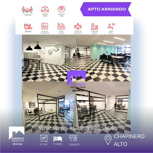 Apartamento de 1 alcoba en arriendo en Chapinero Alto, Bogotá, 30 m² · foto 14 de 20