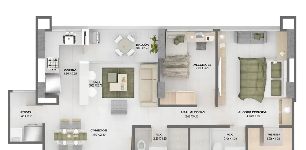 Apartamento de 3 alcobas en venta en El Porvenir, Rionegro, 79 m² · foto 15 de 15