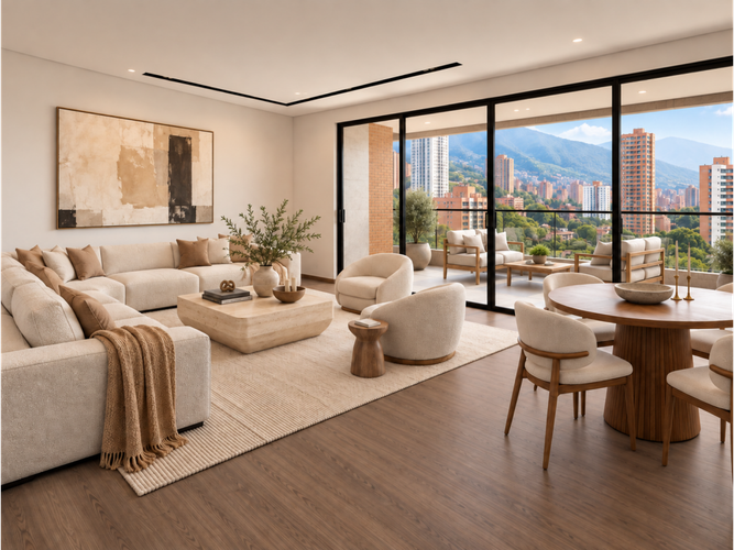 Apartamento de 3 alcobas en arriendo en Los Balsos, Medellín, 148 m² · foto 2 de 8