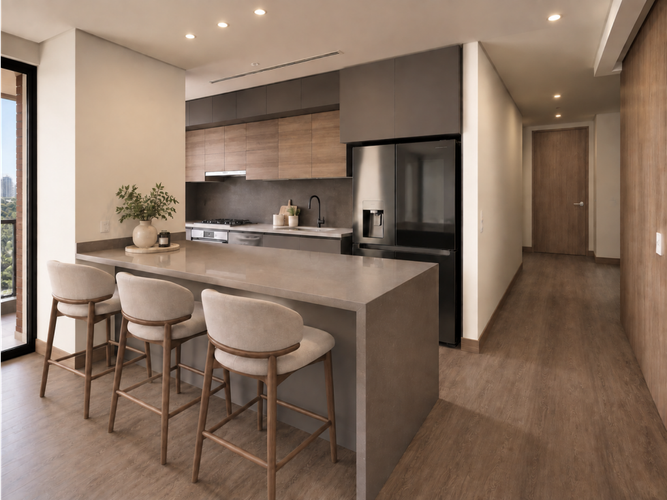 Apartamento de 3 alcobas en arriendo en Los Balsos, Medellín, 148 m² · foto 3 de 8