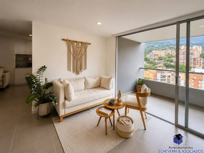 Apartamento de 2 alcobas en arriendo en Las Cometas, Envigado, 89 m² · foto 4 de 6