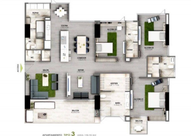 Apartamento en arriendo en El Poblado, Medellín · foto 12 de 13