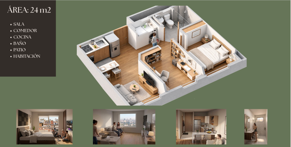 Apartaestudio en venta en Las Nieves, Tunja, 23 m² · foto 3 de 11