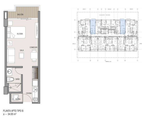 Apartamento de 1 alcoba en venta en Chicó Reservado, Bogotá, 34 m² · foto 12 de 12