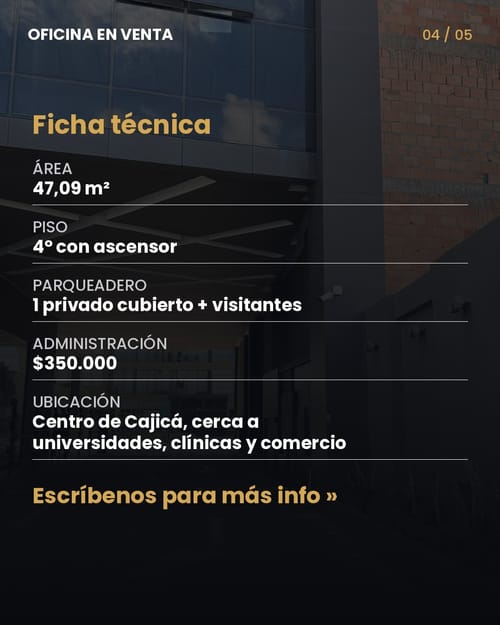 Oficina en venta en Centro, Cajicá, 47 m² · foto 6 de 6