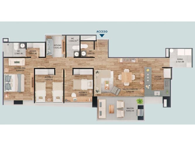 Apartamento de 3 alcobas en venta en La Pradera, Envigado, 105 m² · foto 16 de 16