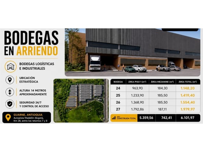 Bodega en arriendo en San Antonio, Guarne, 1148 m² · foto 3 de 3
