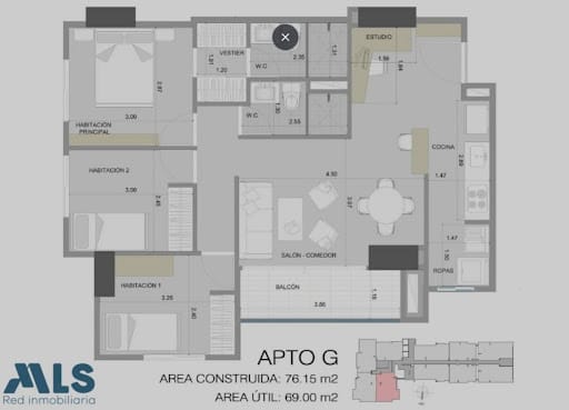 Apartamento de 3 alcobas en venta en San Jose Obrero, Bello, 71 m² · foto 8 de 9
