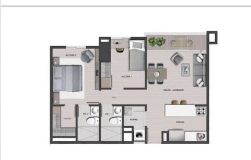 Apartamento de 2 alcobas en venta en Toledo, La Estrella, 58 m² · foto 3 de 12