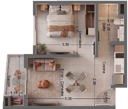 VENTA DEPARTAMENTOS DE 1 DORMITORIO EN ASUNCION ZONA CIT BARRIO YTAY - foto 5