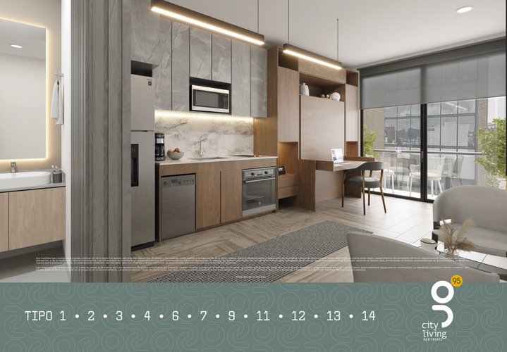 Apartaestudio en venta en Chico Norte, Bogotá, 23 m² · foto 11 de 12