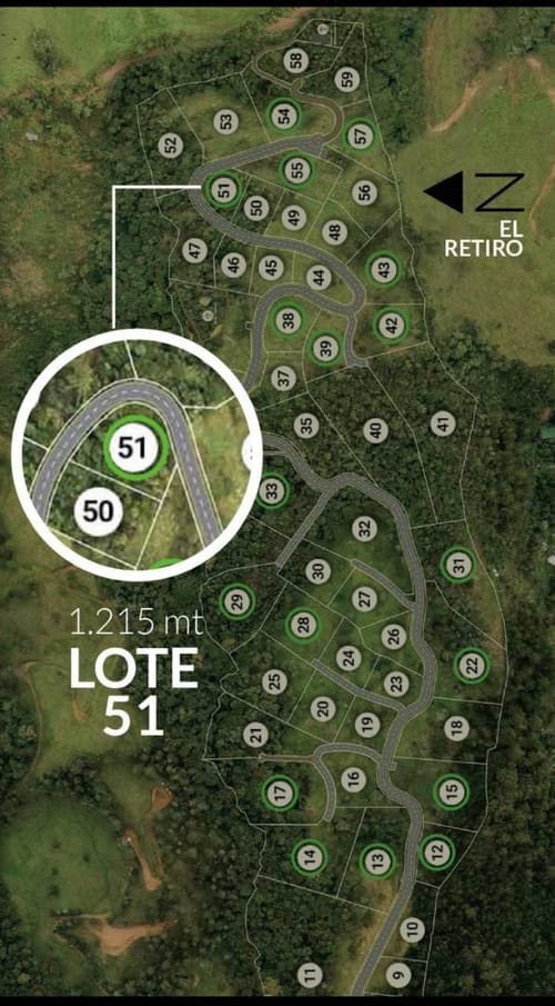 Lote en venta en Pantanillo, El Retiro, 1215 m² · foto 4 de 18