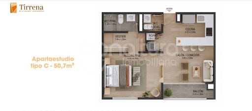 Apartamento de 2 alcobas en venta en San Jose, Sabaneta, 50 m² · foto 2 de 7