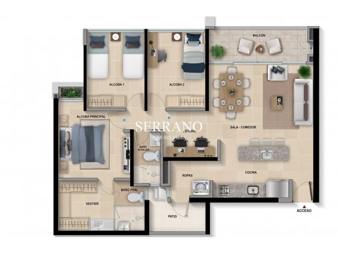 Apartamento de 2 alcobas en venta en Cr. Colina Del Hato, Piedecuesta, 87 m² · foto 2 de 12