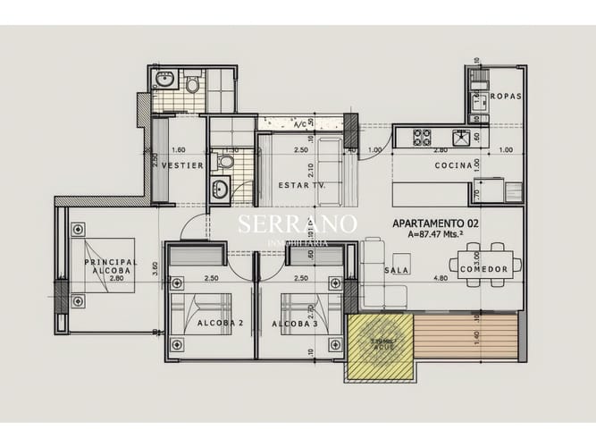 Apartamento de 3 alcobas en venta en Mejoras Publicas, Bucaramanga, 87 m² · foto 2 de 6