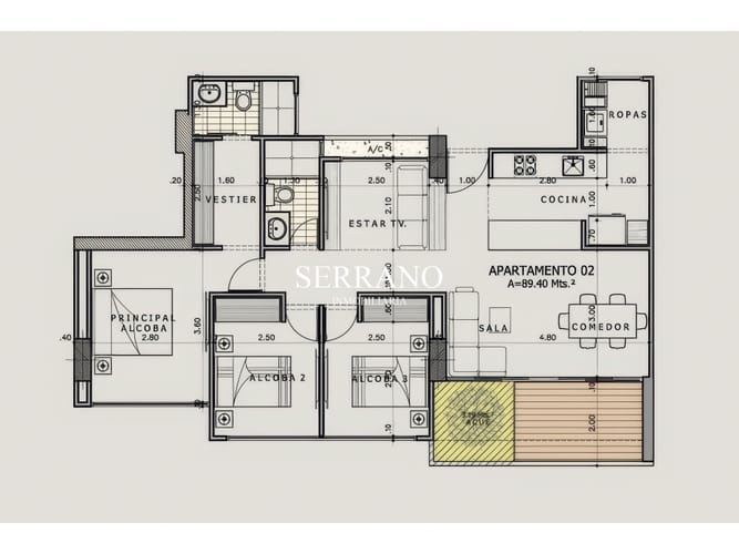 Apartamento de 3 alcobas en venta en Mejoras Publicas, Bucaramanga, 89 m² · foto 2 de 6