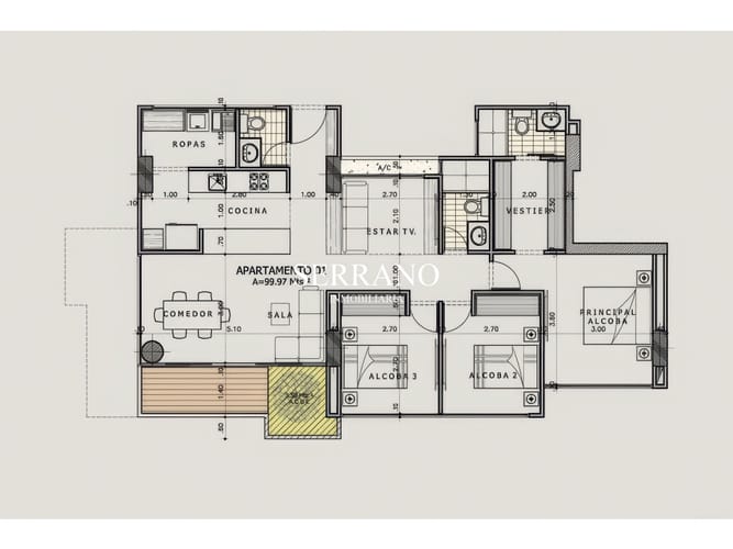 Apartamento de 3 alcobas en venta en Mejoras Publicas, Bucaramanga, 99 m² · foto 2 de 6